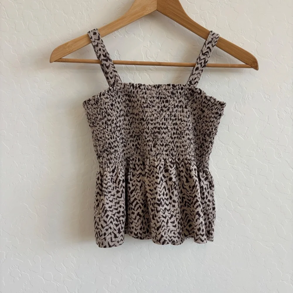 Gap Kids Y2K Leopard Print Smocked Peplum Tank Top - Size 10(L)